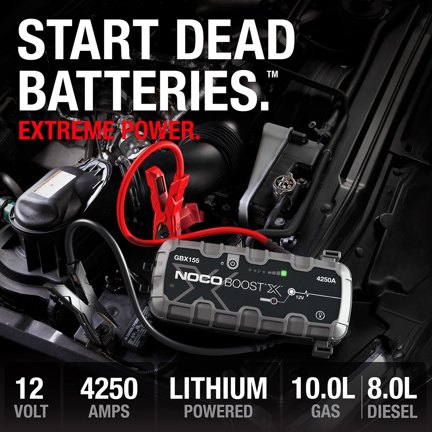 NOCO Boost X GBX155 Starthilfe 4250A – 12V Lithium Powerbank mit USB-C für Benzin bis 10L
