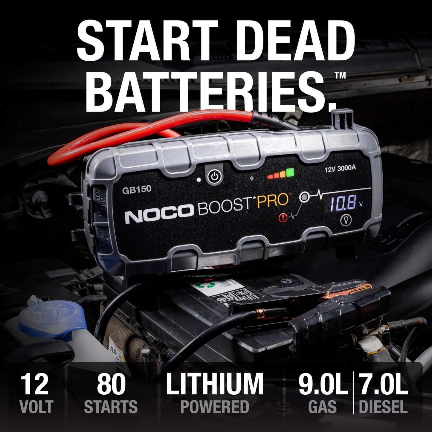 NOCO Boost GB150 Starthilfe 3000A – 12V Lithium Powerbank Auto Batterie Booster für Benziner & Diesel
