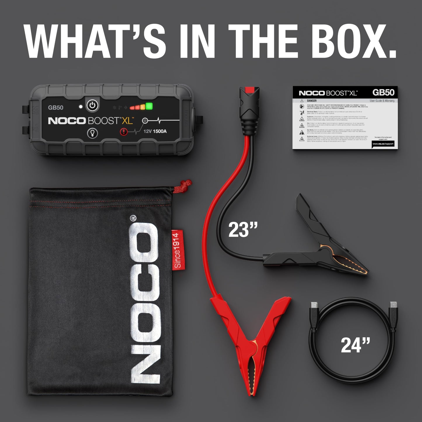 NOCO Boost GB50 Starthilfe Powerbank 1500A – 12V Lithium Starthilfegerät für Benziner & Diesel