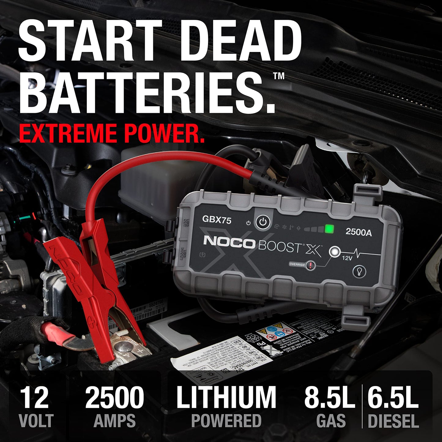 NOCO GBX75 Boost X Auto Batterie Booster 12V – 2500A Starthilfe mit USB-C Powerbank Funktion