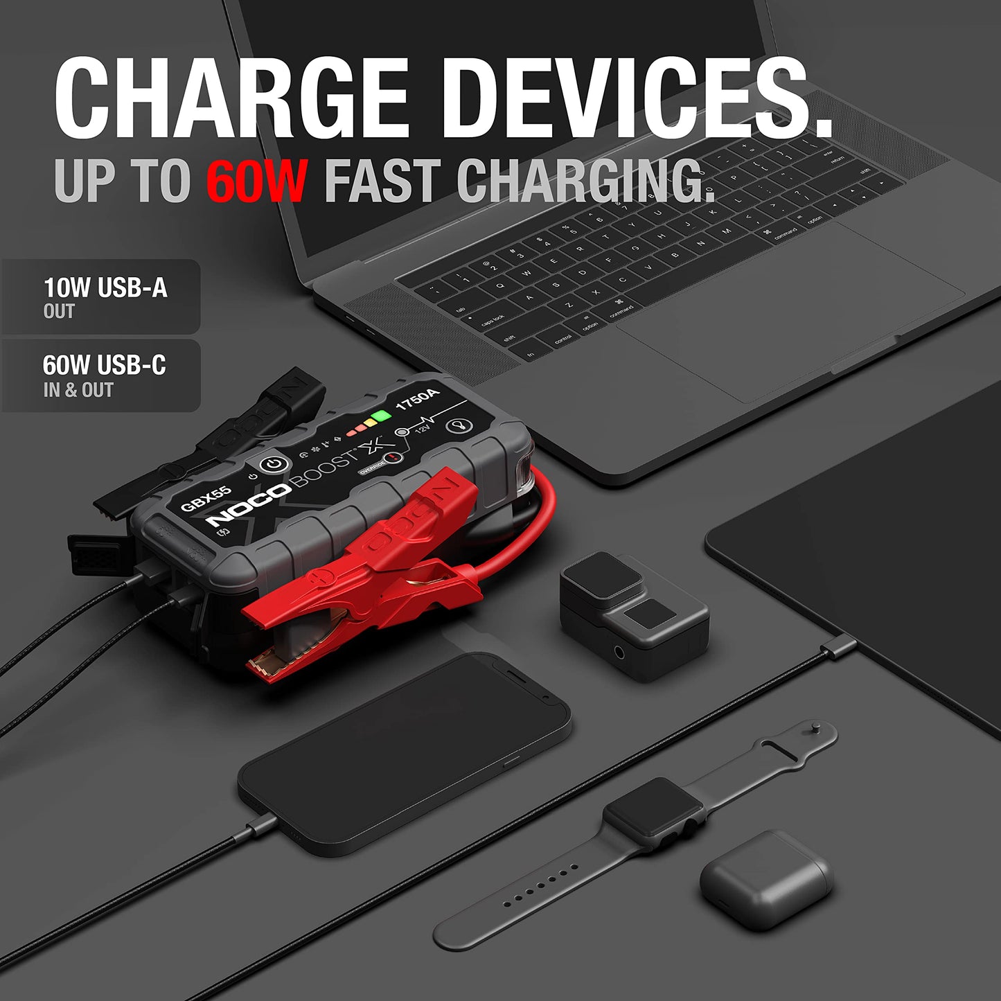 NOCO Boost X GBX55 Starthilfe Powerbank 1750A – 12V Lithium Starthilfegerät für Benziner & Diesel
